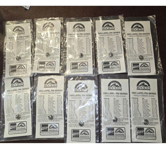 1993 Colorado Rockies 7-11/Coca Cola Lapel Pin Series # 3,5,6,6,7,8,9,9,10,10,11 - Picture 3 of 3